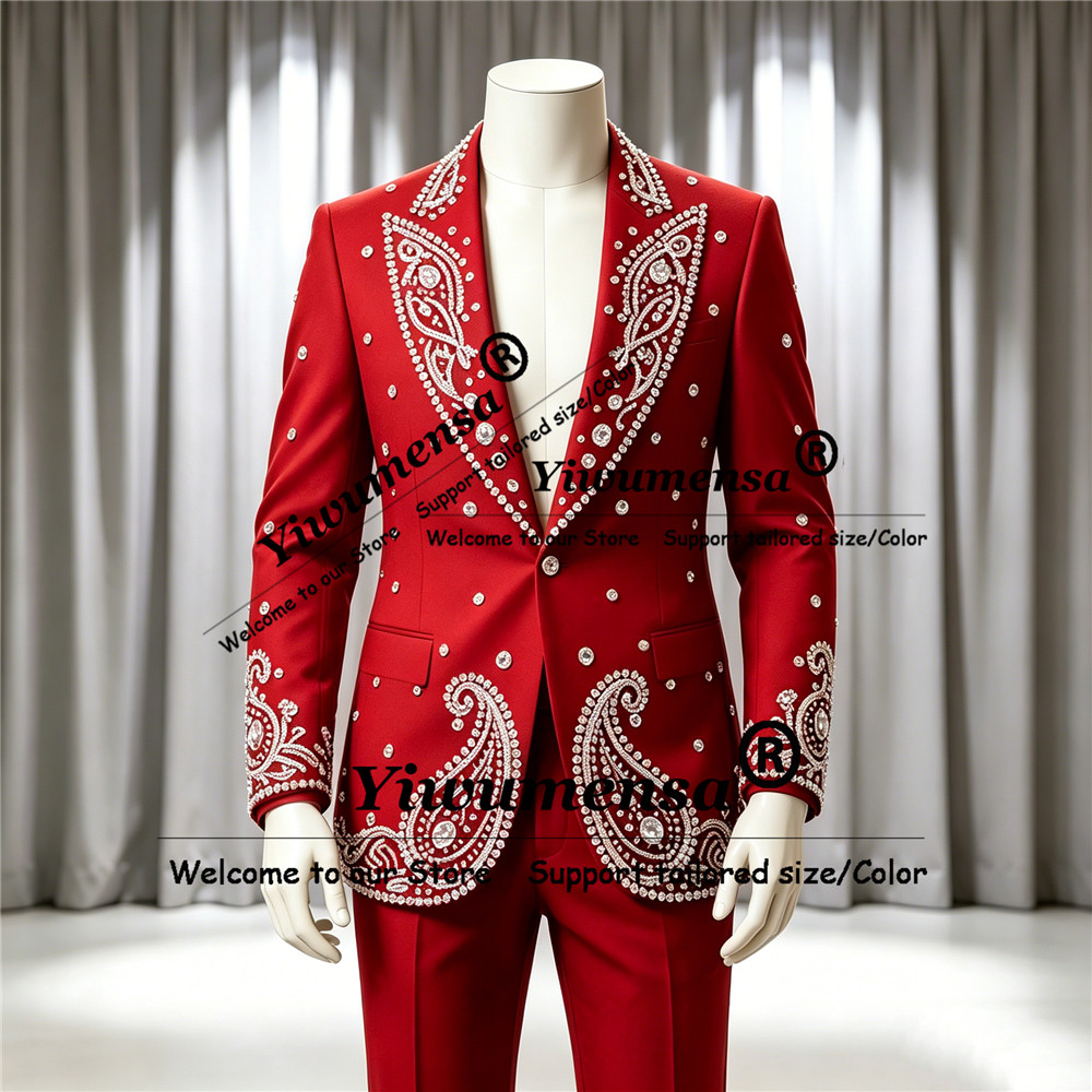 Men'S Formal Wear Jewelry - Błyszczące kamienie jubilerskie Ozdobny garnitur męski