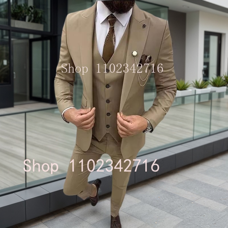 Men Formal Wear Jacket - Klasyczny garnitur męski na wesele, dopasowany