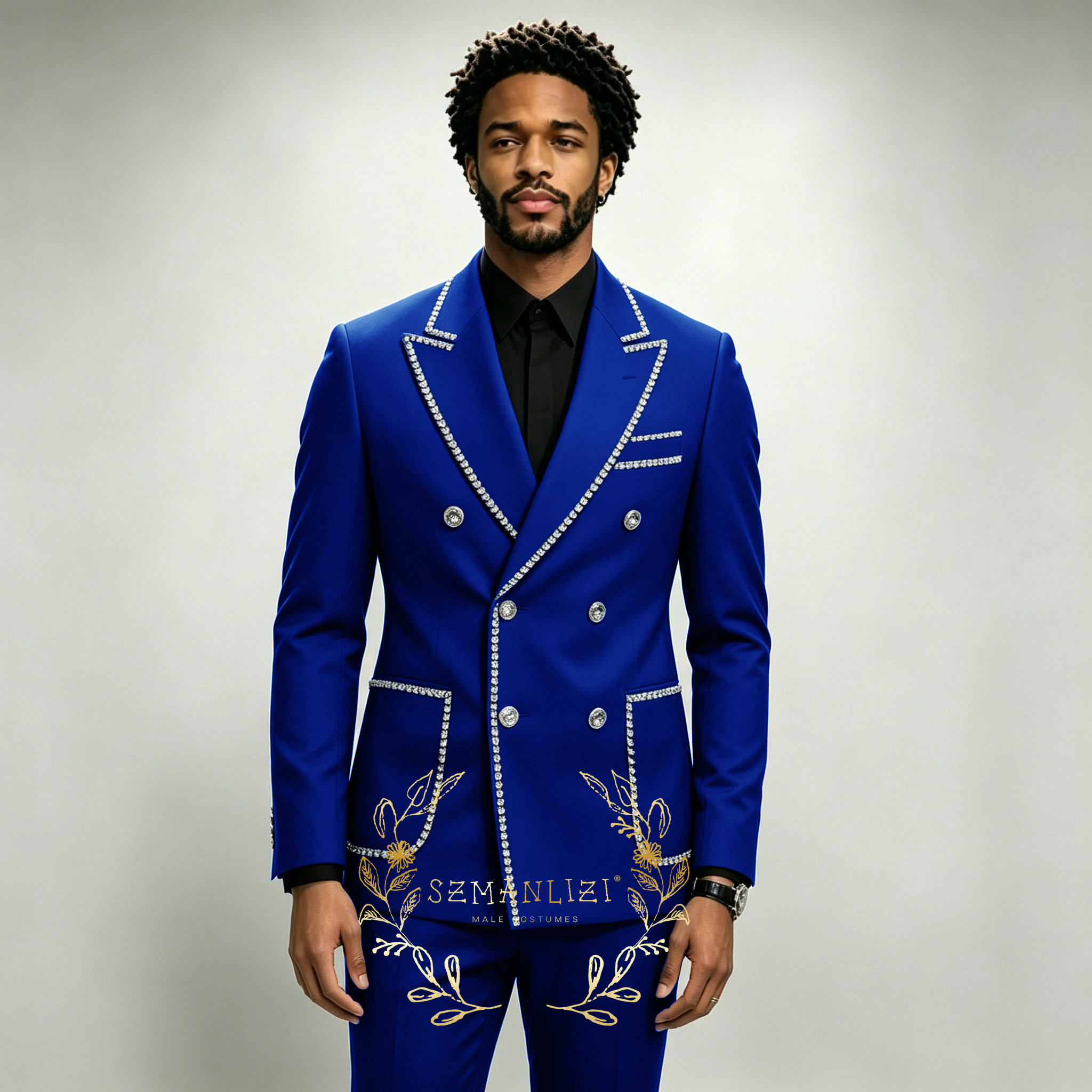 Formal Wear For Men In Wedding - Luksusowe męskie garnitury 2-częściowe, królewski błękit,