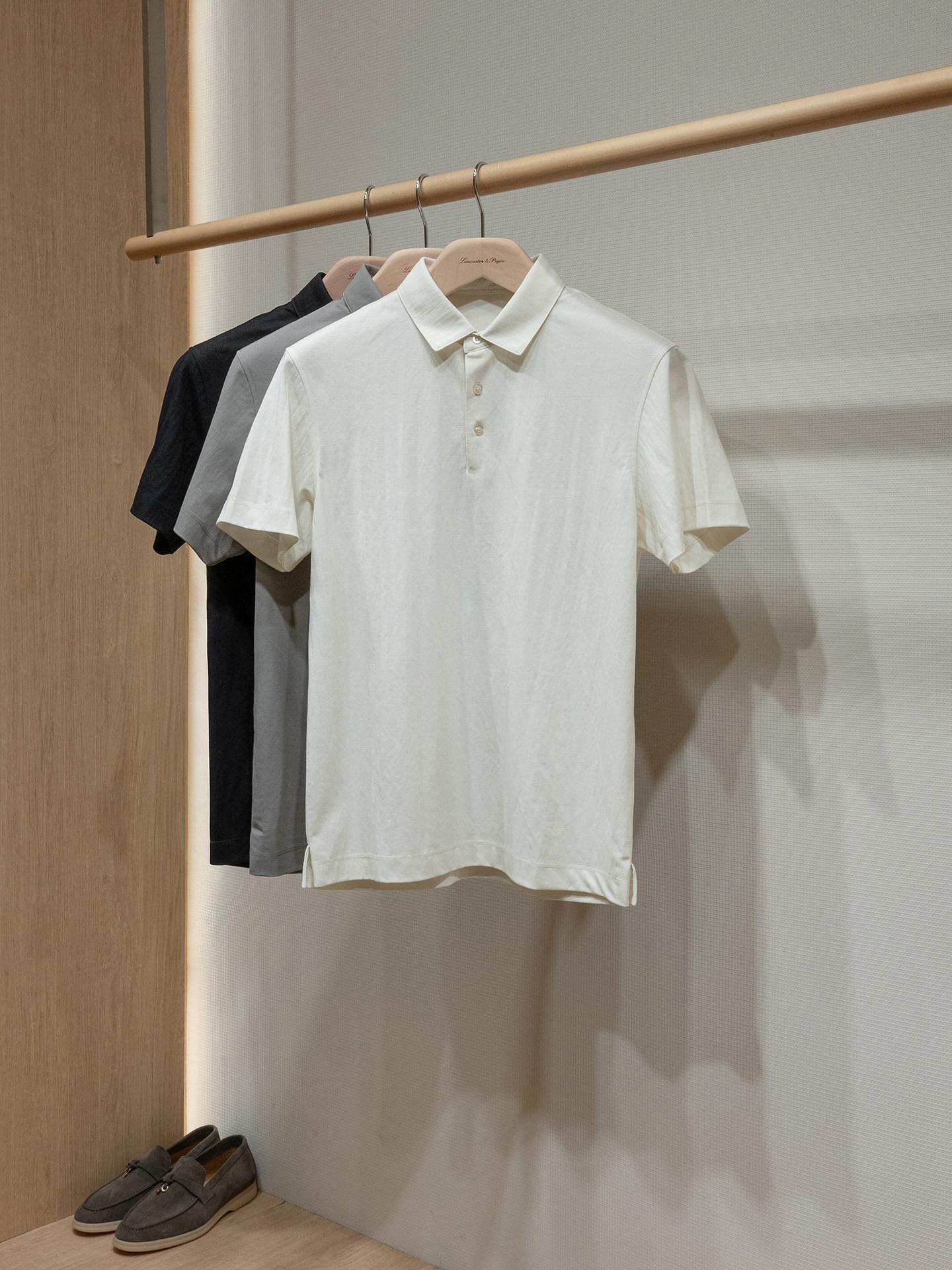 Men'S Polo Formal Wear - Lniano-bawełniana koszulka polo z krótkim rękawem,