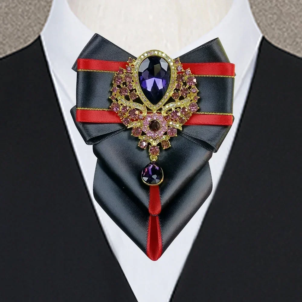 Men'S Formal Wear Jewelry - Luksusowa oryginalna nowa fioletowa muszka z