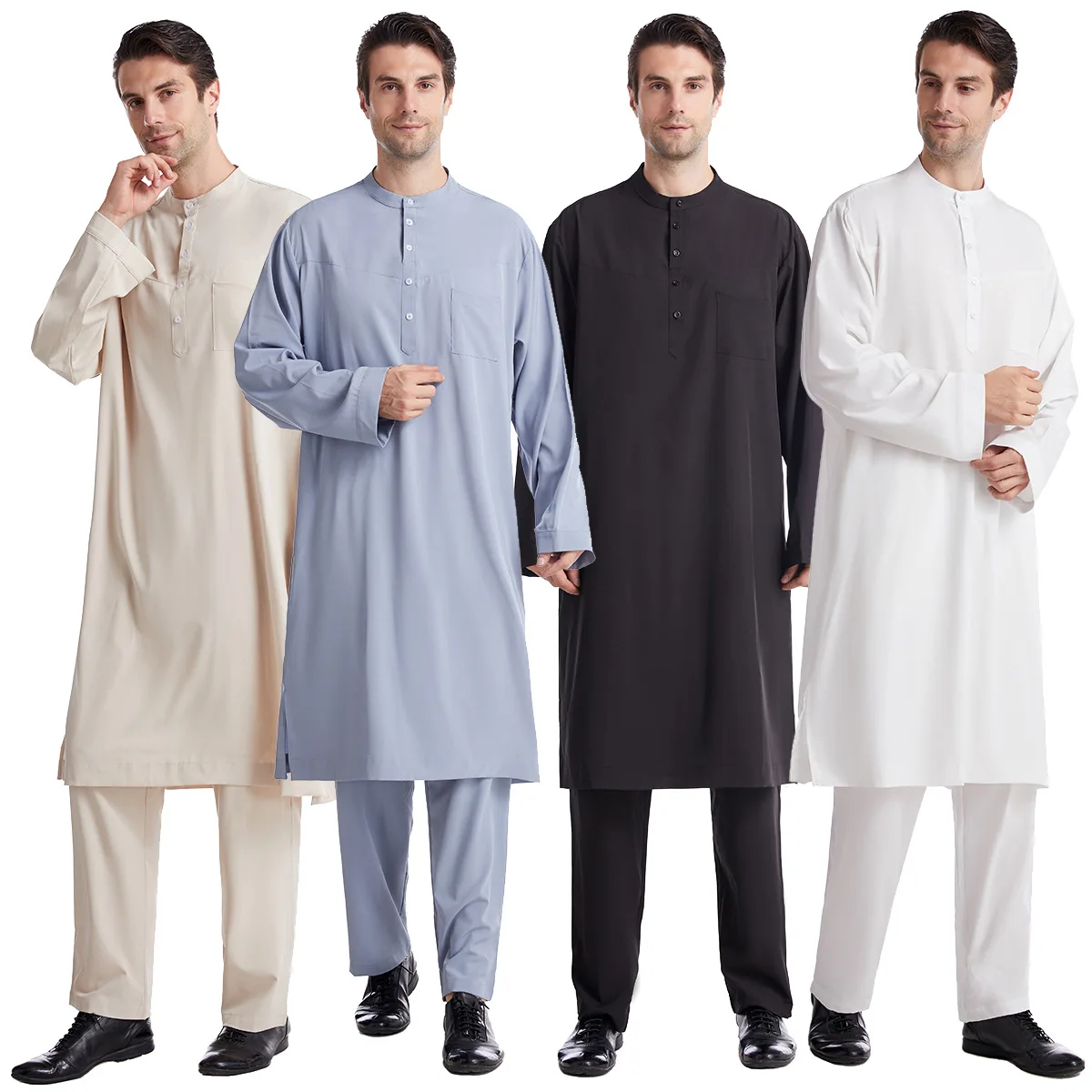 Arabic Formal Wear Men - Męski zestaw jubba thobe 2-częściowy: top