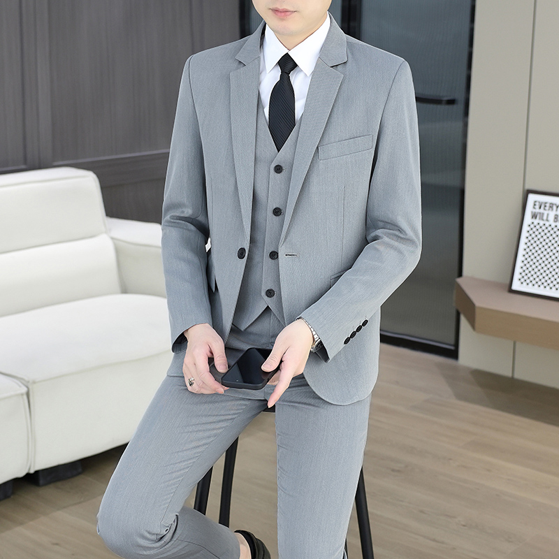 Formal Wear For Men In Wedding - Garnitur (Marynarka+Kamizelka+Spodnie) Męski, modny, biznesowy, elegancki