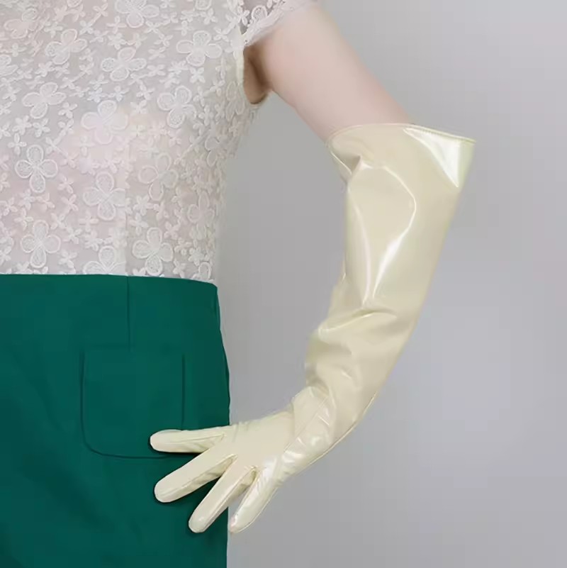 Formal Glove Leather - Damskie rękawiczki z wybiegu mody, długie,