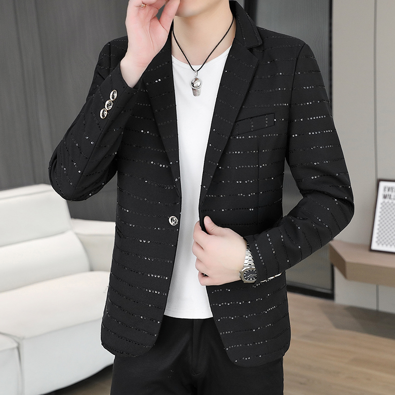 High End Men'S Formal Wear - Męska marynarka z cekinami, luksusowa, zdobiona