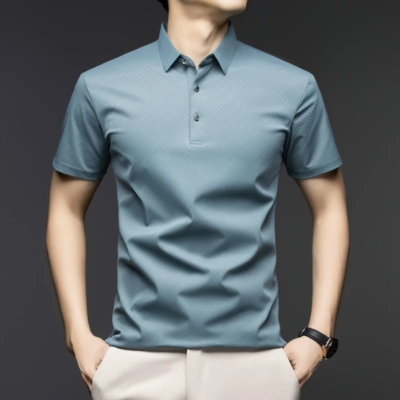 Men'S Polo Formal Wear - Elegancka męska koszulka polo z wzorem,