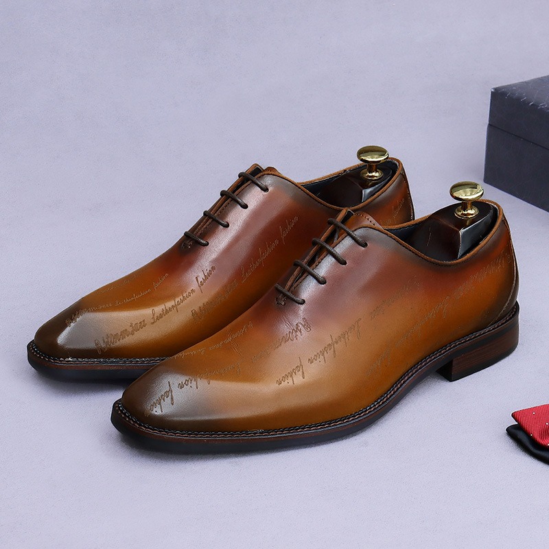 High End Men'S Formal Wear - Męskie buty Oxford z prawdziwej skóry