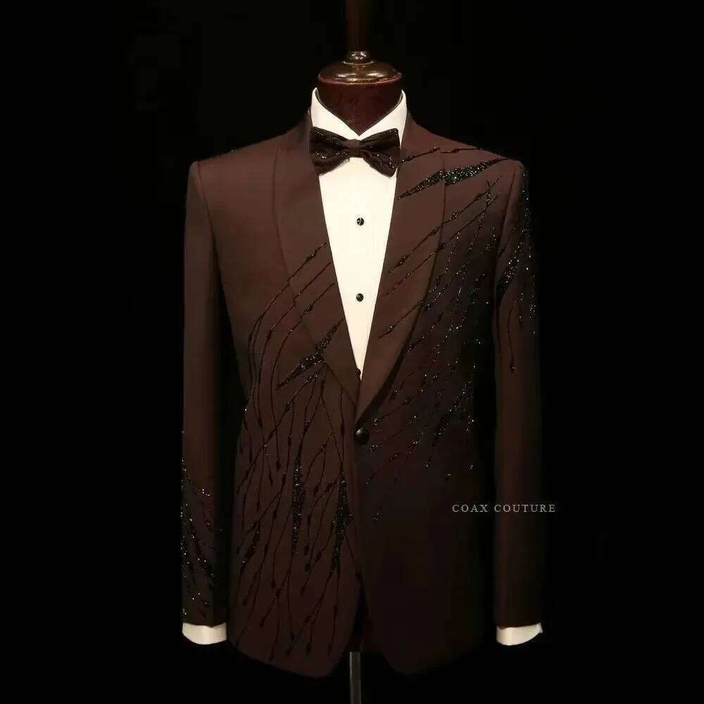 Brązowe, eleganckie garnitury  – High End Men'S Formal Wear recenzja i cena