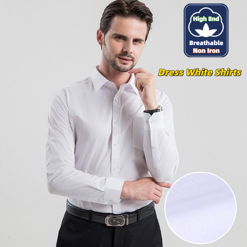 Męska koszula biznesowa, biała – High End Men'S Formal Wear recenzja i cena