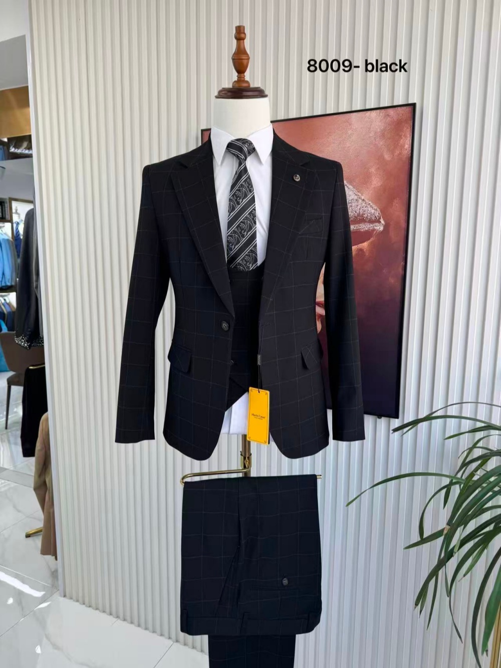 Męski garnitur w kratę, 3-częś – Men Formal Wear Jacket recenzja i cena
