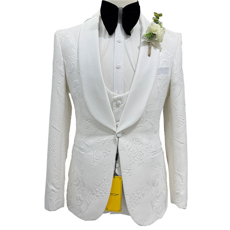 Męski garnitur ślubny biały 3- – Men Formal Wear Jacket recenzja i cena
