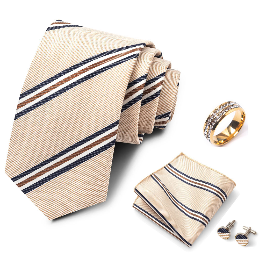 Męski zestaw krawatów w paski, – Formal Wear For Men In Wedding recenzja i cena