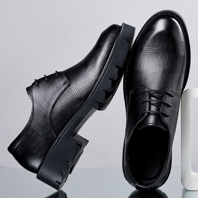 Męskie czarne skórzane oksford – Men Formal Wear All Black recenzja i cena