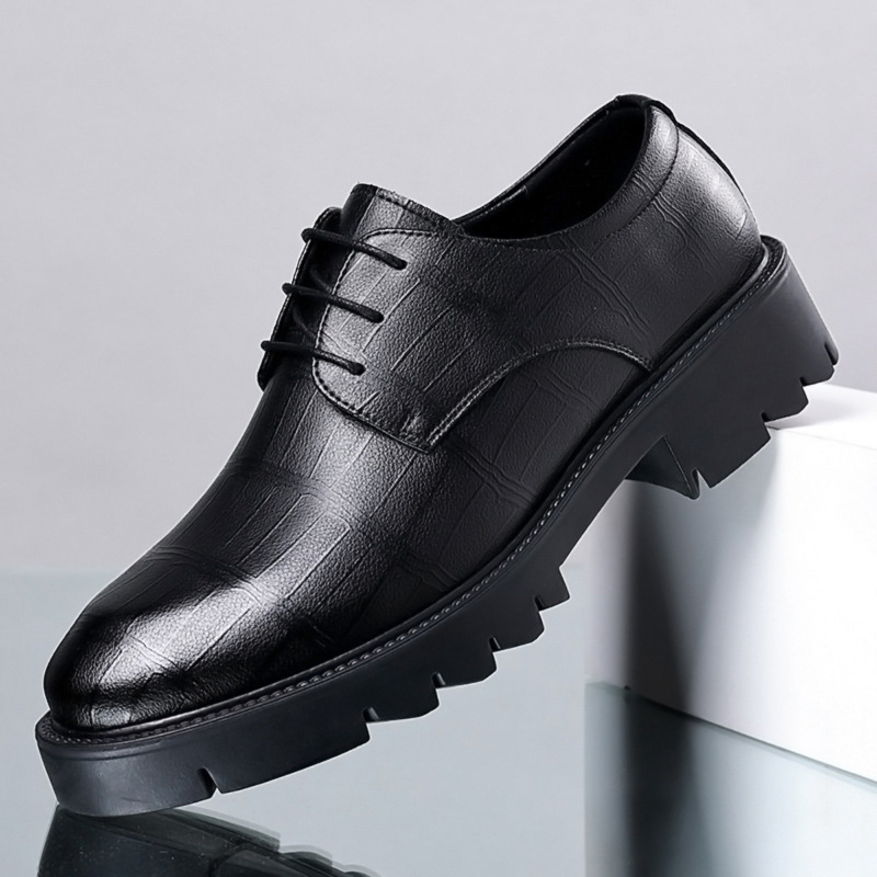 Męskie czarne skórzane oksford – Men Formal Wear All Black recenzja i cena