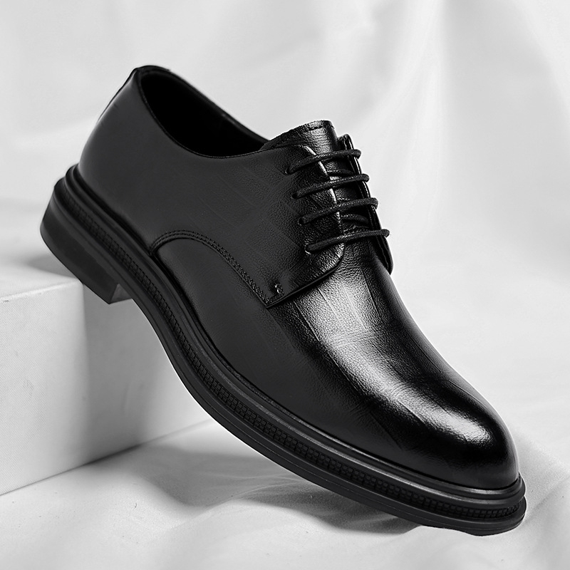 Męskie czarne skórzane buty ty – Men Formal Wear All Black recenzja i cena