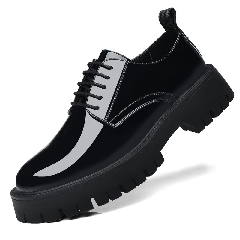 Męskie czarne lakierowane oksf – Men Formal Wear All Black recenzja i cena