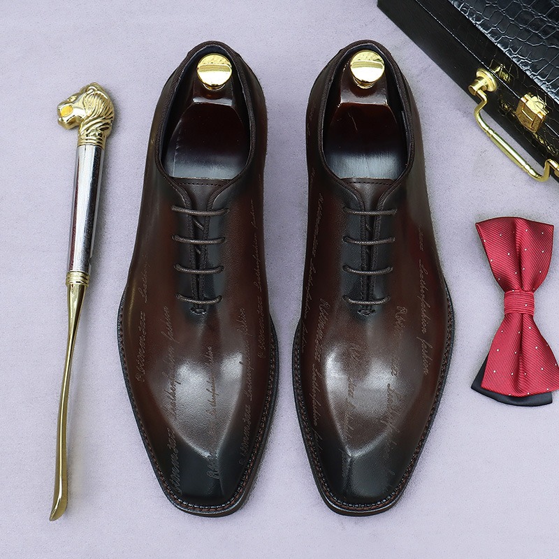 Męskie buty Oxford z prawdziwe – High End Men'S Formal Wear recenzja i cena